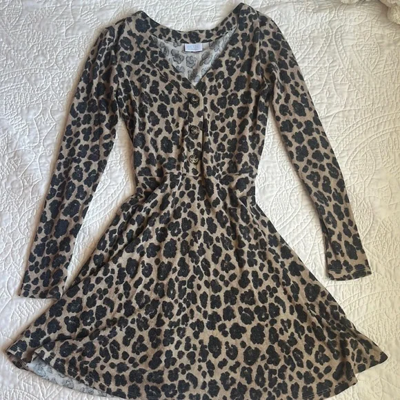 Extra Soft Leopard Print Long Sleeve Abound Dress - Picture 1 of 4